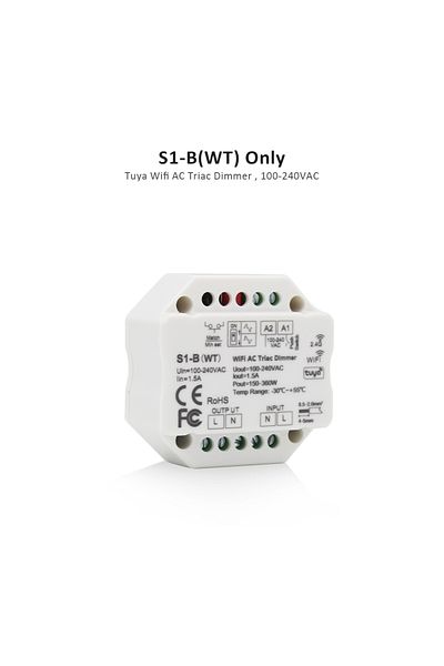 MJJC S1-b(WT) Only Tuya Smart Life Wifi Led Ac 110v 220v 240v Triac Dimmer Single Color Dimmable Tape Lam