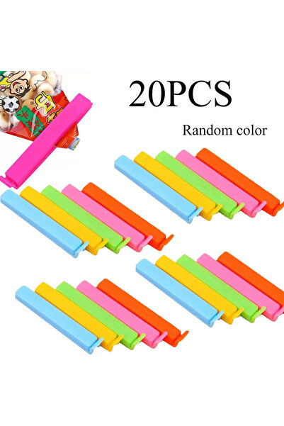 Choice 20 قطعة من مشابك أكياس المطبخ متعددة الاستخدامات بألوان عشوائية ومنظم الوجبات الخفيفة وأكياس الشاي ومشبك ختم المطبخ