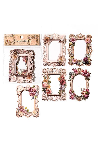 Choice A 10pcs/pack Vintage Flowers Hollow Out Border Collage Card Relief European And American Style Han.