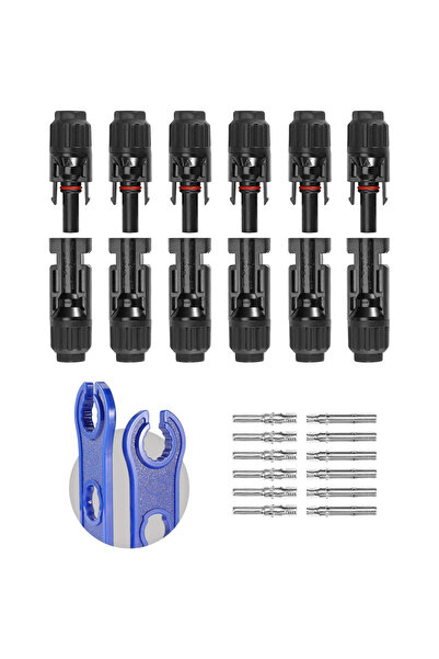 Choice 6 أزواج مع مفتاحين 12 قطعة موصلات شمسية مع مفاتيح ربط موصلات كابلات ال...