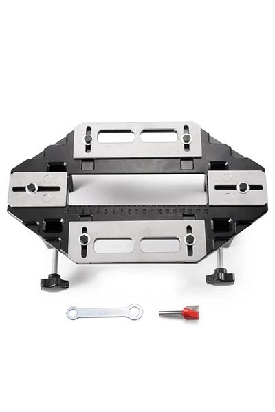 toohr Door Hinge Jig,Woodworking Hole Opener Slotting Locator Aluminum Alloy Door Hinge Installation Ki...