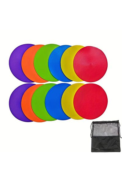 Choice 6Pcs 12Pcs Flat Round Cone Football Training Auxiliary Marker Disc Outdoor Football Training Auxi...