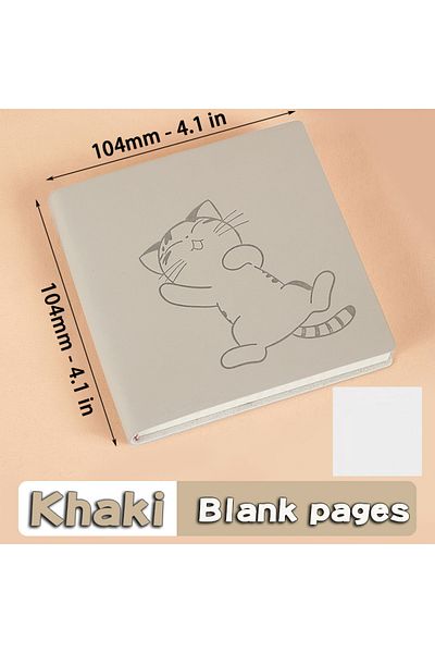 Choice Khaki Blank Square Notebook And Journal Mini Notepad Diary Agenda Planner With Lined/grid/blank Writ