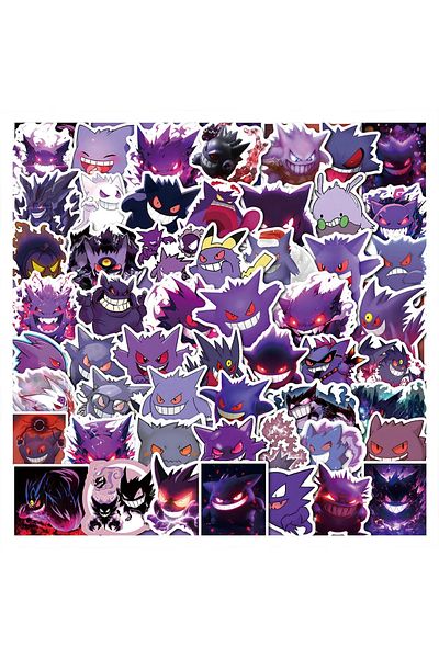 Choice 50pcs 50pcs Cute Pokemon Gengar Cartoon Stickers Decals Diy Decoration Notebook Phone Suitcase Lapto