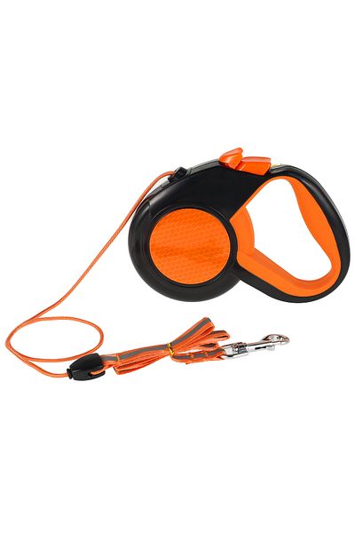 Choice 8m Orange 8m Retractable Dog Lead Heavy Duty Pet Walking Leash With Strong Reflective Tape Non-slip
