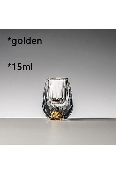 Choice 6pcs Golden 1/2/4/6pcs Luxury Crystal Glass Vodka Sake Shochu Bar Liqueur Gold Foil Glass Tea Cup Gi