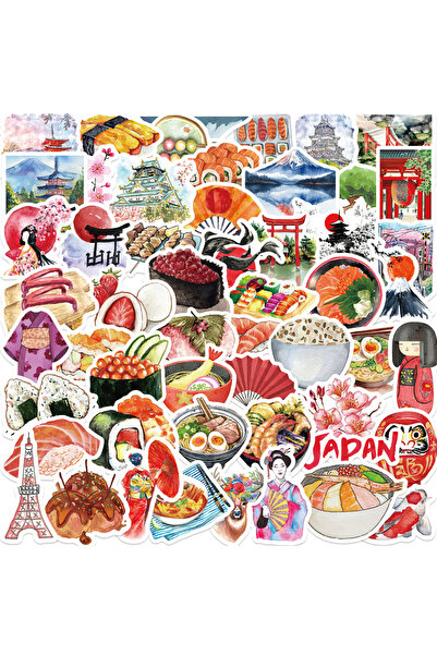Choice 64 قطعة 64 قطعة من ملصقات الثقافة اليابانية الجمالية للطعام برسوم كرتو...