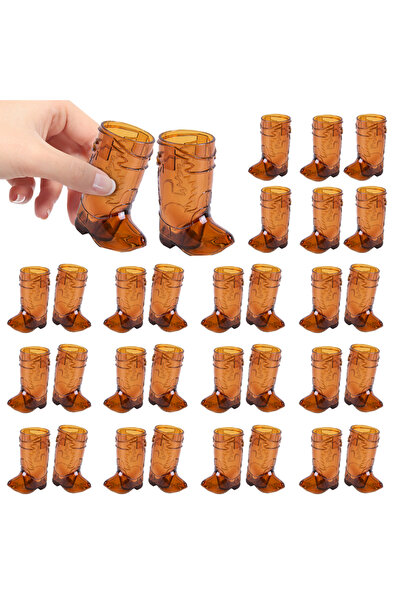 Choice 10pcs brown 10PCS Cowboy Boot Shot Glasses Mini Plastic Shot Glass Cup...