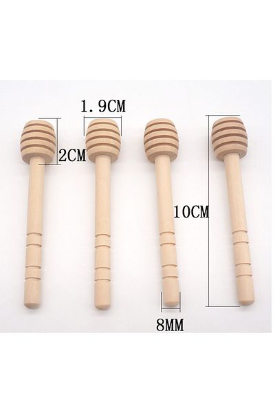 Choice 100pcs 10cm 100pcs Honey Stir Bar Mixing Handle Jar Spoon Practical 50/20pcs Wood Dipper Honey Long