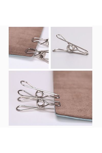 Choice WUTA 20 pcs Hot Stainless Steel Metal Spring Clips for Leather craft Tools Silver Ticket Clip Clo...