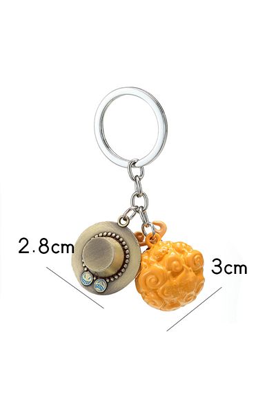 Choice 1pcs Anime One Piece Keychain Metal Cartoon Luffy Ace Law Devil Fruit Keyring Pendant Car Key Holder