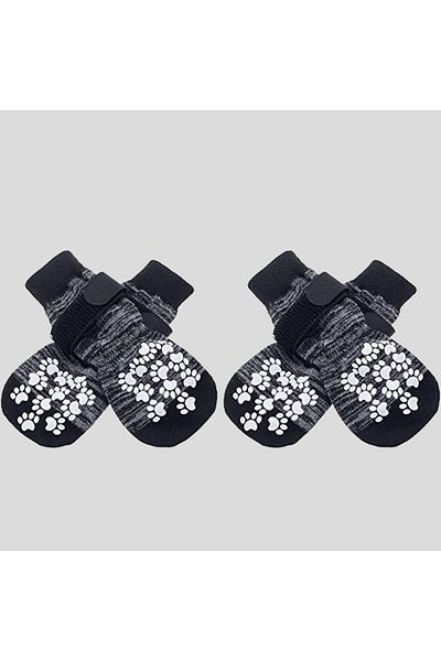 Choice M Gradient Black 4pcs Pet Shoes, Dog's Foot Covers, Adjustable Indoor And Outdoor Non-slip Socks For
