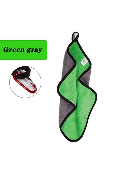 YIRUMEI Green Gray Fishing Towel Fishing Clothing Thickening Non-stick Absorbent Outdoors Sports Wipe Hands