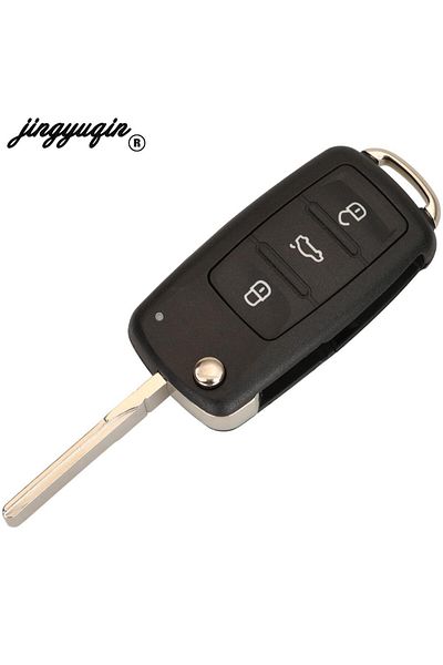 jingyuqin Uncut Blade 3 Buttons For Vw Golf Mk6 Bora Polo Tiguan Touareg 202ad 202h 202q New Flip Ca
