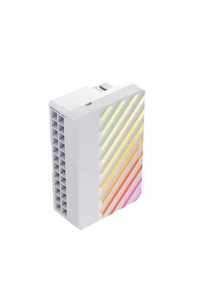 Choice محول Teucer Argb 24pin Atx أبيض 90° محول 24pin مناسب للوحة الأم 24pln