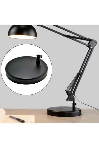 Choice Black Universal Desk Lamp Base 12mm Central Hole 7.5'' Round Diy Metal Base For Table Lamp, Bedside