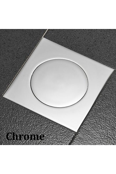 FGHGF Silvery Brass Chrome Pop Up Foot Floor Drain 10*10cm Anti-odor Bath Drains Push Down Deodorization S