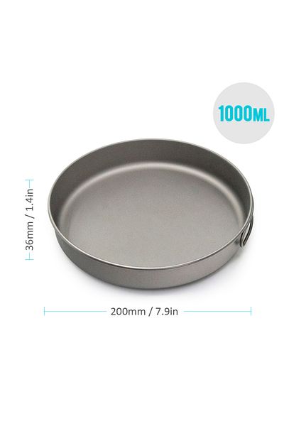 Choice 1000ml With Handle 750ml/1000ml Ultralight Titanium Frypan Outdoor Camping Hiking Tableware Cookware