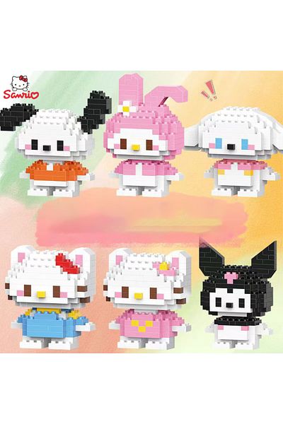 Choice Sanrio Hello Kitty Kuromi Building Blocks Kuromi Cinnamoroll Pochacco Mini Puzzle Assembly Toy Br...