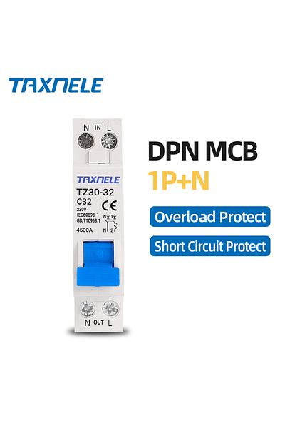 APNEU 20a Tz30-32 Dpn 1p N Mini Circuit Breaker Mcb 6a 10a 16a 20a 25a 32a Din Rail Mounting Miniature Hou