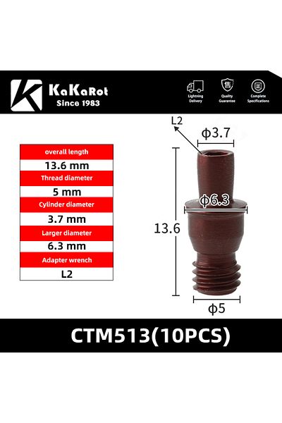 kakarot CTM513 (10PCS) 10PCS Turning Tool Lock Pin CTM510 CTM513 CTM515 CTM613 CTM617 CTM618 CTM619