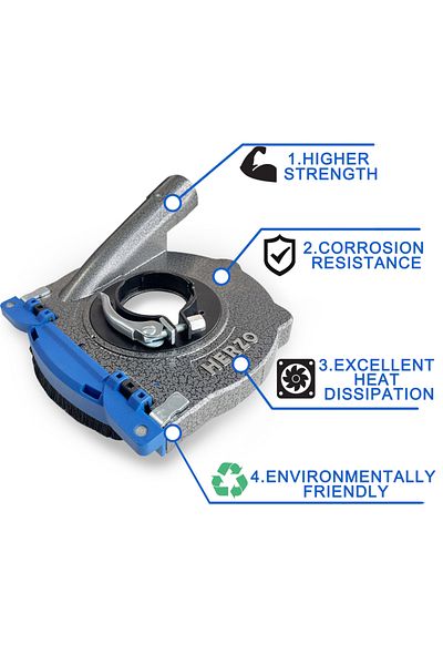 Choice Blue Herzo 125mm Aluminium Grinding Dust Shroud For Angle Grinder With 125mm Grinding Wheel