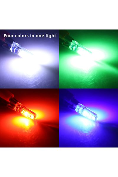 Choice 4 ألوان فلاش 10x T10 W5w Rgb Led Strobe Light 3030 SMD 8 Led إضاءة داخلية للسيارة لمبة قراءة تلقائية