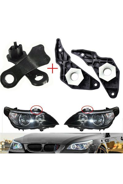 Choice 4Pcs Car Front Headlamp Repair Kit Bracket Clip Right+Left Headlight Repair Brackets For BMW E60 ...