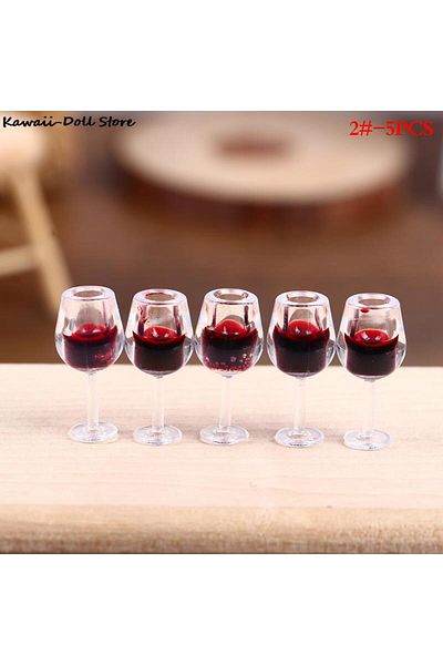 Choice B 1:12 Dollhouse Miniature Wine Glass Mini Red Wine Cup Model For Ob11 Bjd Doll House Kitchen Resta.