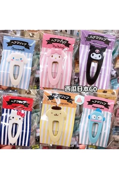 Choice Random 1-6pcs Sanrio Hairpin Pin Cartoon Hello Kitty Kuromi Girls Barrettes Bangs Clip Women Girl...