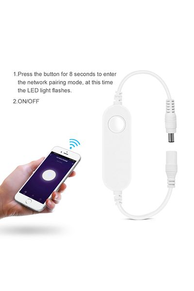 CHNAITEKE 12v-24v Tuya Wifi Led Controller Dimmer 12v -24v For Monochrome Led Strip Lights Work With Alexa Goo