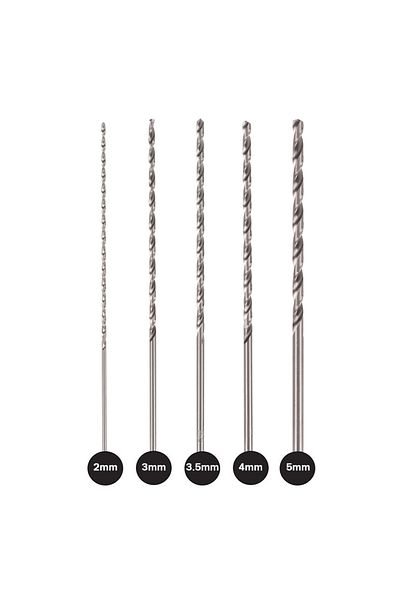 SHENSEN 5pcs 2-5mm 5pcs Twist Drill Bits Hole Saw Cutter Woodworking Tools Extra Long Hss Straight Shank Dri