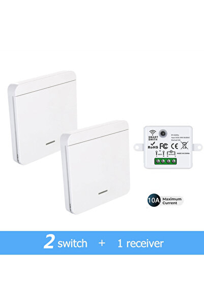 Choice1 جهاز استقبال واحد، مفتاحان لاسلكيان، مفتاح جداري، مرحل، مستقبل تردد ل...