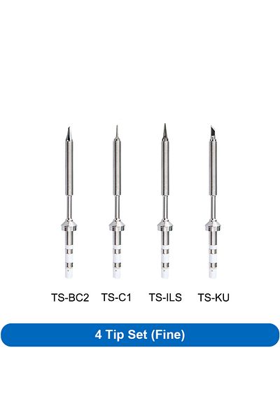 FMchip Fine 4pcs Set Pine64 Ts101 Ts100 Soldering Iron Tips Pinecil V2 V1 Replacement Various Models Fine K