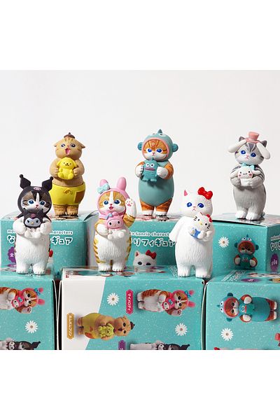Choice With Box B 6pcs Full Series Mofusand Cat Cos Sanrio Shark Blind Box Cinnamoroll My Melody Characters