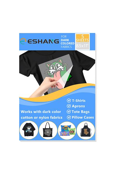 Choice 8.5x11 Inch-dark 5 Sheets 8.5 X 11" Dark Fabrics Heat Transfer Paper For T Shirts Printable Heat Tra