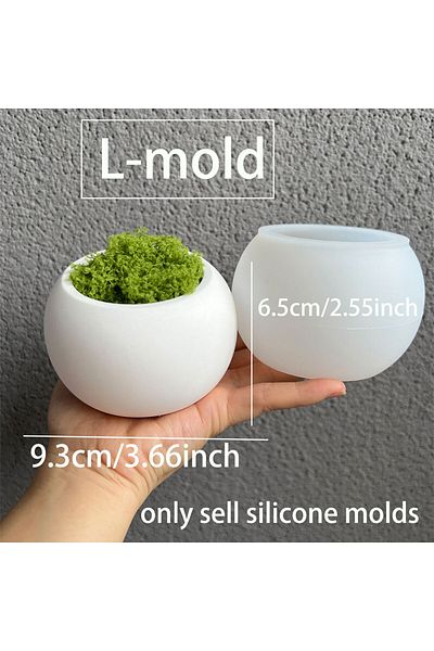 Choice L-mold Spherical Flowerpot Silicone Mold Diy Candle Cup Jewelry Storage Box Plaster Resin Vessel Pla