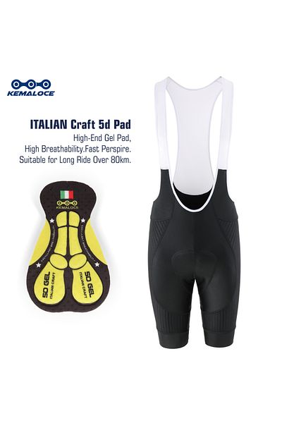 KEMALOCE Xl(EUR L) Bs-blank-01 Black Cycling Bib Shorts Men Shockproof 5d Gel Pad Bike Bib Shorts Re
