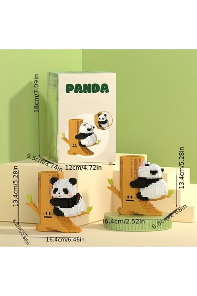 Choice Big Panda Small Building Blocks, Educational Assembled Toys, Office Pen Holder Ornaments, DIY Gifts