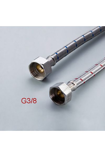 Choice 50cm G3-8 G1/2 G3/8 G9/16 50cm 1 Pair Stainless Steel Flexible Plumbing Pipes Cold Hot Mixer Faucet