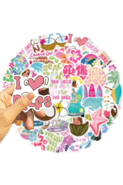 Choice 50pcs All 50pcs Coconut Girl Scrapbook Stickers Diy Diary Laptop Luggage Skateboard Graffiti Decal F