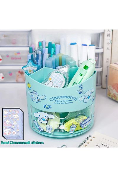 Choice With Sticker Cinnamoroll Sanrio Swivel Pen Holder Storage Box Anime Black Rice Cinnamon Roll Kawaii