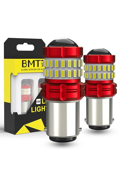 BMTxms 6000k White 1157 P21-5w 2pcs Canbus T10 W5w T15 W16w 1156 Ba15s P21w 1157 P21/5w T20 7443 W21