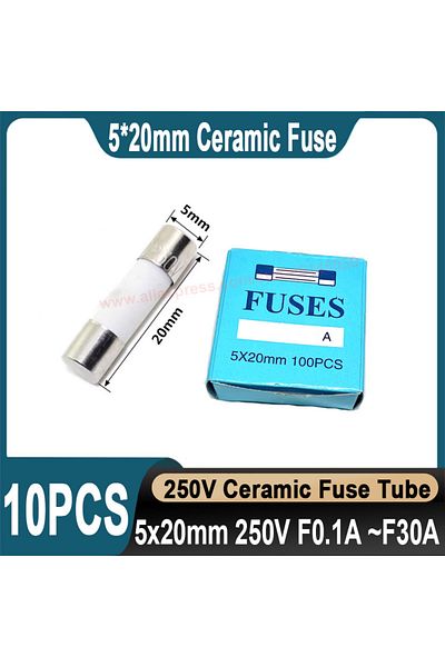 Choice F10a 10pcs 10pcs Ceramic Fuse 5*20mm 250v 0.1a 0.2a 0.3a 0.5a 1a 1.5a 2a 3a 3.15a 4a 5a 6.3a 7a 8a 1