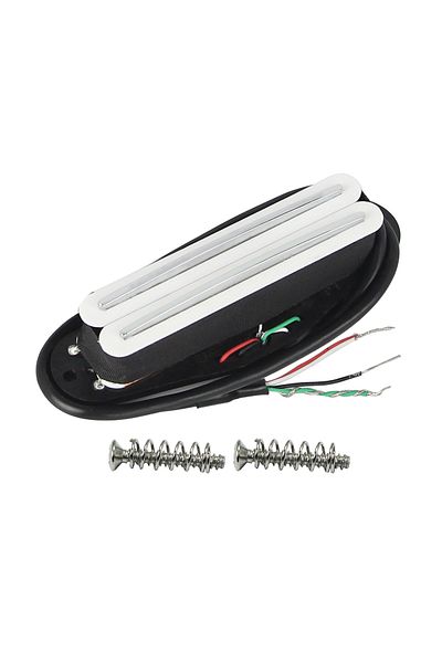 FLEOR 9-10k 1pcs Ceramic Dual Rail Pickup 4-wires St Guitar Mini Humbucker Pickup White