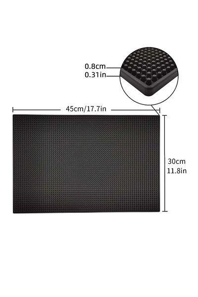 Choice 30cm x 45cm black Leeseph Bar Mat 17.7 x 11.8 in Thick Durable and Stylish Black Bar Spill Mat Non S