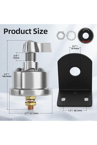 Daiertek 12v 200a High Current Battery Disconnect Switch With Side Post Mounting Bracket Cut Off ...