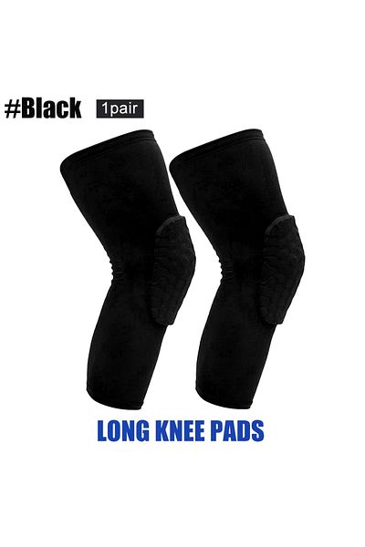XXL Black-2Pcs Honeycomb Knee Pads Basketball Sport Kneepad Volleyball Knee Protector Brace Support
