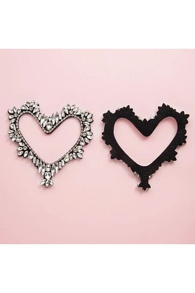 Choice Black Heart Applique Patch Rhinestone Embroidery Sew On Patches For Clothing Bags Hats Scrapbooking