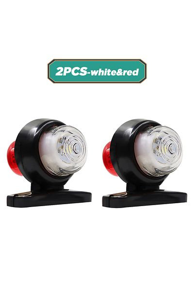 Choice Whitered-قطعتان من مصابيح الإشارة الجانبية الصغيرة العالمية 12-24 فولت، مصباح مؤشر إضاءة جانبي مزدوج نظيف
